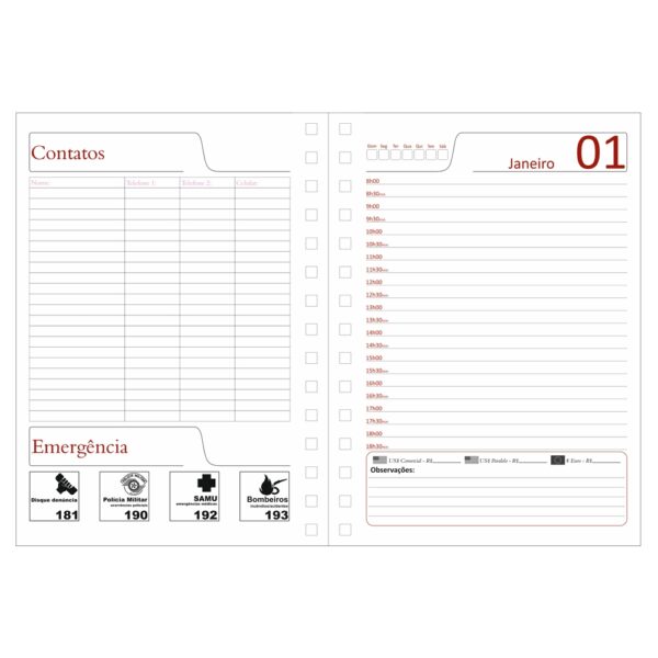 Agenda Permanente Wire-o MDF Sublimática - Imagem 7