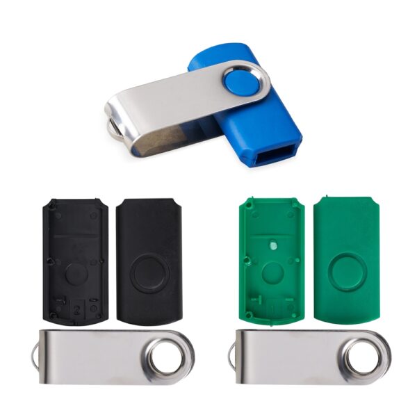 Carcaça Pen Drive Giratório Brilhante - Imagem 2